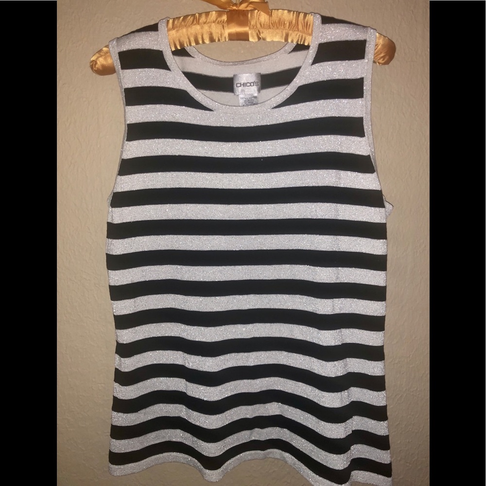 Chico's Silver/Black Tank